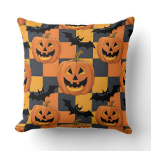Spooky Halloween Pumpkin and Bat Pattern