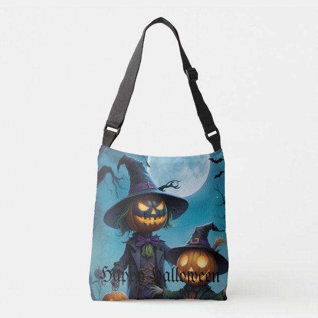 Spooky Halloween Pumpkin Duo Tote (Front)
