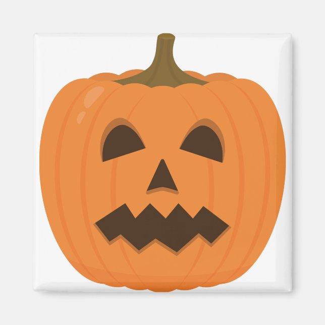 Spooky Halloween pumpkin face. Cute Jack-o'-Lanter Magnet (Front)