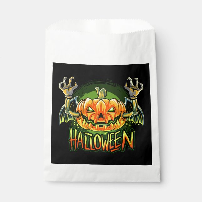 Spooky Halloween Pumpkin Favour Bag (Front)