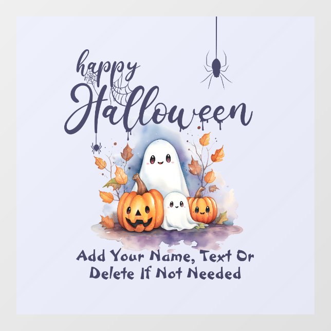 Spooky Halloween Pumpkin Ghost Window Cling (Sheet)