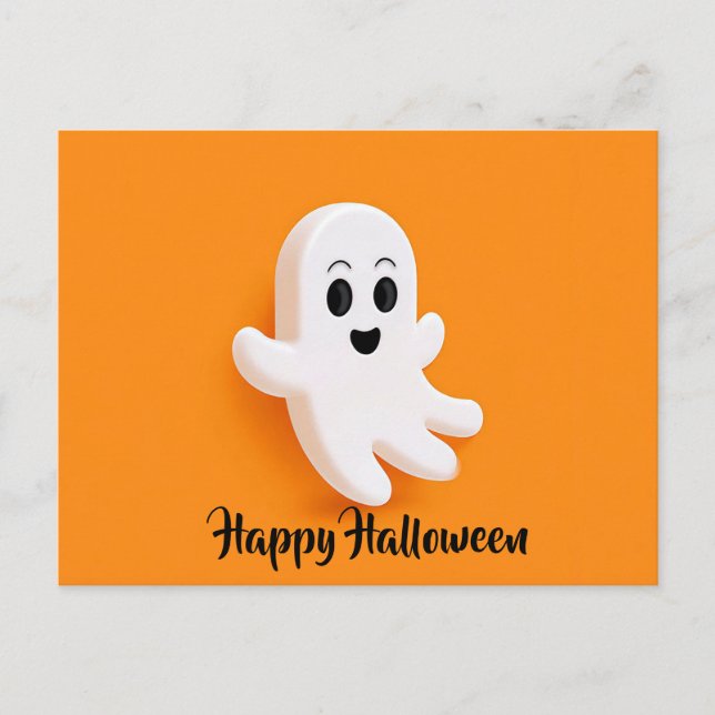 Spooky Halloween Pumpkin Greeting Postcard (Front)
