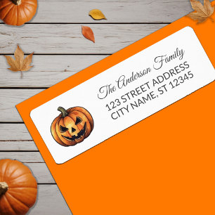 Spooky Halloween Pumpkin Return Address