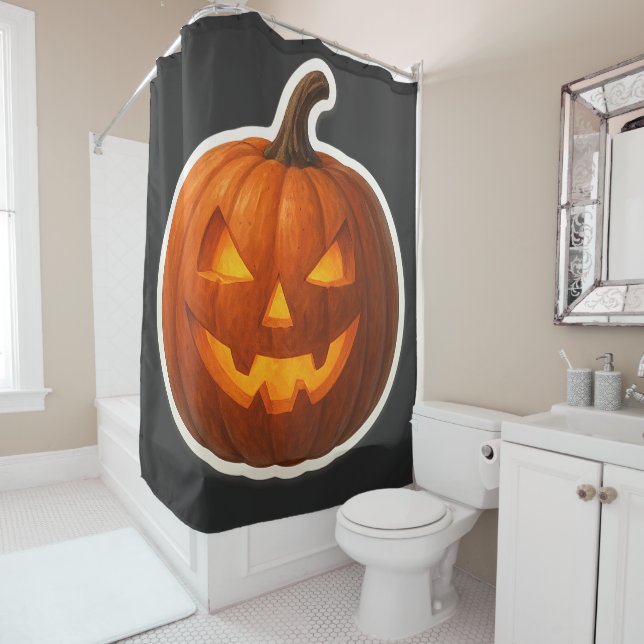 Spooky Halloween Pumpkin Sticker (In Situ)