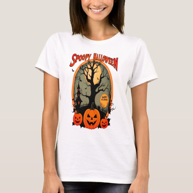 Spooky Halloween Pumpkin Tshirt  (Front)