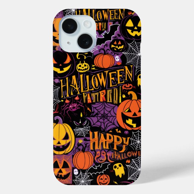 Spooky Halloween – Pumpkins, Bats & Cobwebs Case-Mate iPhone Case (Back)
