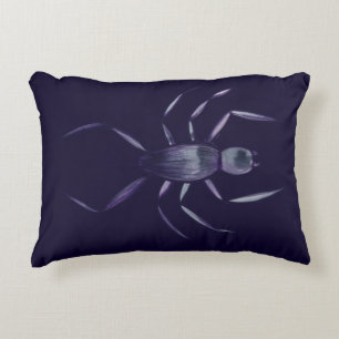 Spooky Halloween Purple Spider Art Accent Pillow