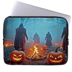 Spooky Halloween Ritual Design Laptop Sleeve