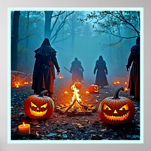 Spooky Halloween Ritual Design Poster