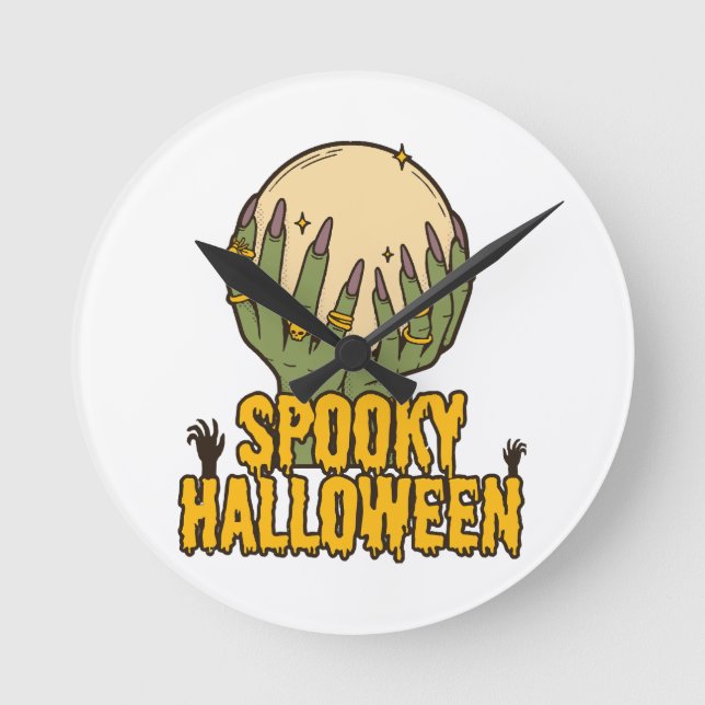 spooky halloween round clock (Front)