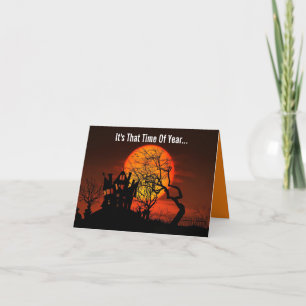 Spooky Halloween Scene Greeting Card