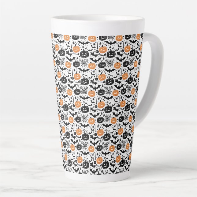 Spooky Halloween Seamless Pattern  Latte Mug (Right Angle)
