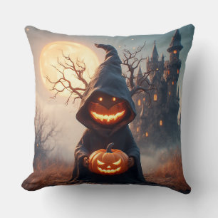 Spooky Halloween Setting Throw Pillow
