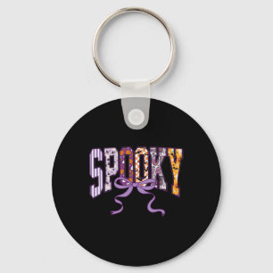 Spooky Halloween Shirt Cute Ghosts Pumpkins Bow Wo Keychain