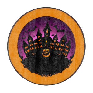 Spooky Halloween Silhouette Of A Haunted Castle Cutting Board