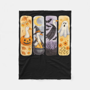 Spooky Halloween Silly-goose Pumpkin Ghost Treat O Fleece Blanket