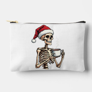 Spooky Halloween Sipping Coffee Christmas Santa Accessory Pouch