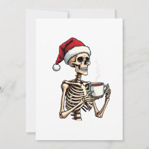 Spooky Halloween Sipping Coffee Christmas Santa  Invitation