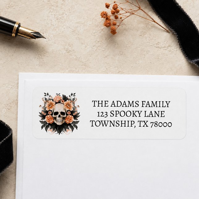 Spooky Halloween Skull Return Address (Spooky Halloween Skull Return Address Label)