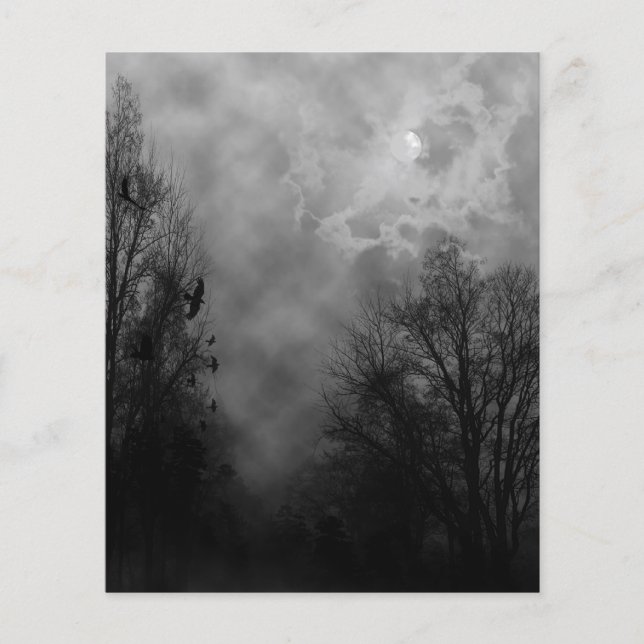 Spooky Halloween Sky with Ravens Flyer (Front)