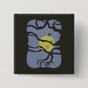 Spooky Halloween Spider 2 Inch Square Button