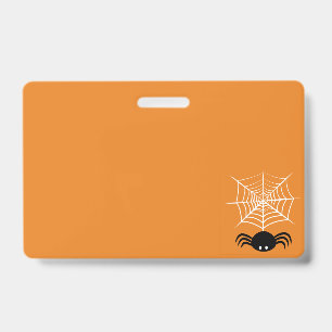 Spooky Halloween Spider Illustration Badge