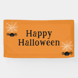 Spooky Halloween Spider Illustration Banner
