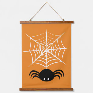 Spooky Halloween Spider Illustration Hanging Tapestry