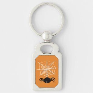 Spooky Halloween Spider Illustration Keychain