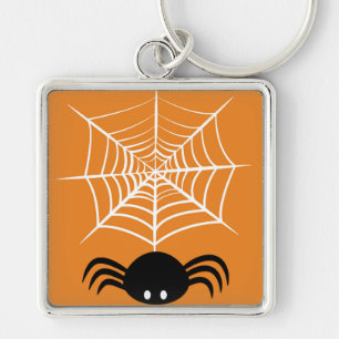 Spooky Halloween Spider Illustration Keychain