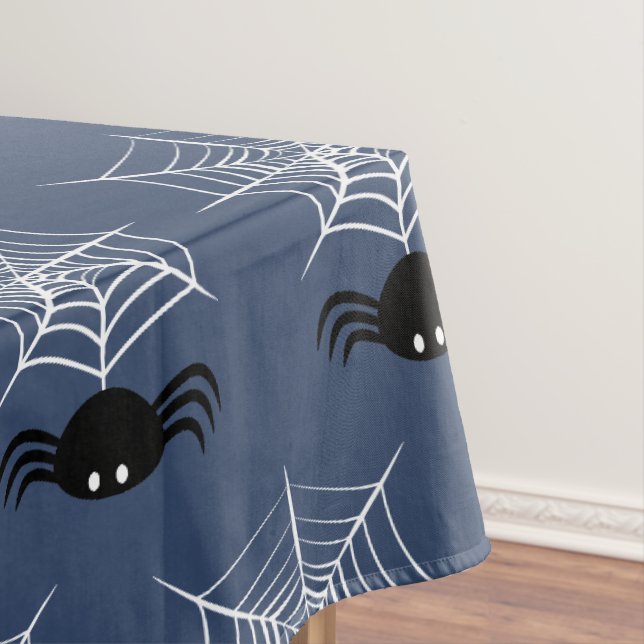 Spooky Halloween Spider Illustration Tablecloth (In Situ)