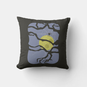 Spooky Halloween Spider Throw Pillow