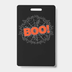 Spooky Halloween Spider Web Boo Gift Idea Badge