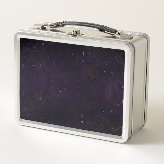 Spooky Halloween Spiderweb Pattern Lunchbox (Front)