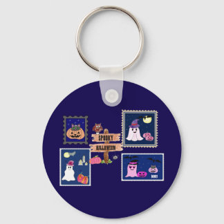 Spooky Halloween stamps Cliipart Keychain