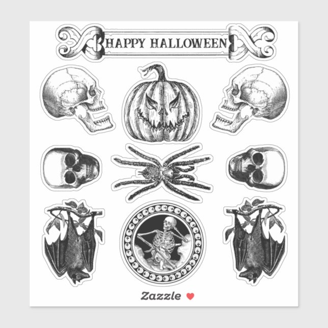 Spooky Halloween Stickers (Sheet)