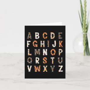 Spooky Halloween Teacher Alphabet Card