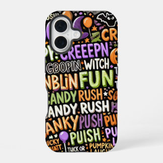 Spooky Halloween Text Pattern Phone Case