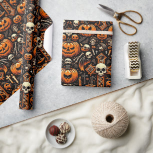 Spooky Halloween theme Tile Wrapping Paper