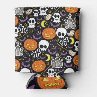 Spooky Halloween: Themed Background Design. Can Cooler