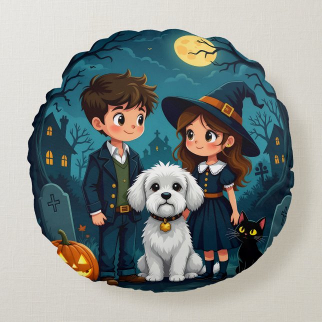 Spooky Halloween Throw Pillow (Front)