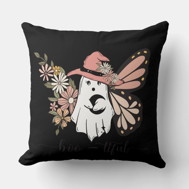 Spooky Halloween  Throw Pillow (Front)