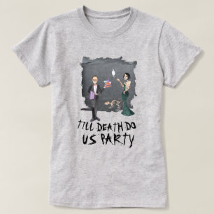 Spooky Halloween Till Death Do Us Party Graphic T-Shirt