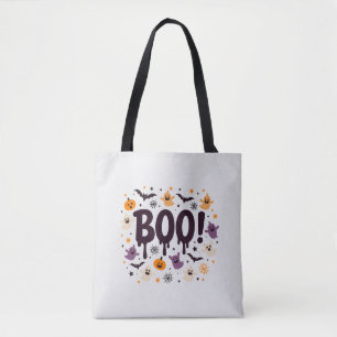 Spooky Halloween Tote Bag   Fun Trick or Treat Des