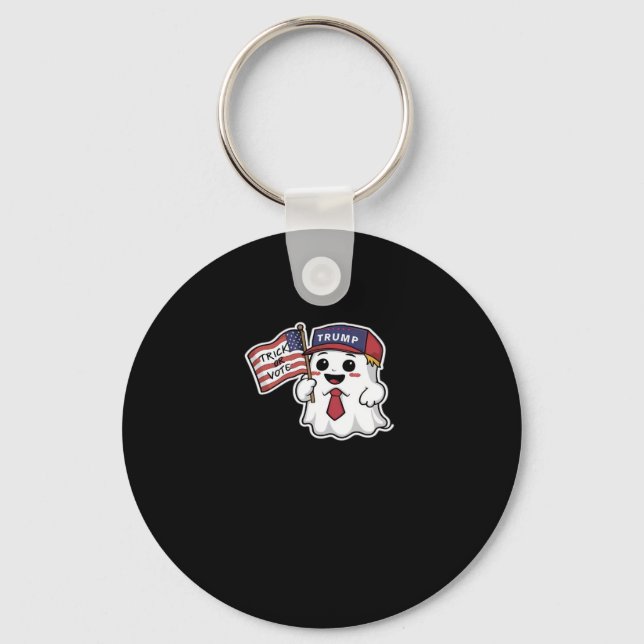 Spooky, Halloween, Trick Or Vote, I Always Get Gho Keychain (Front)