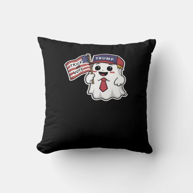 Spooky, Halloween, Trick Or Vote, I Always Get Gho Throw Pillow (Front)