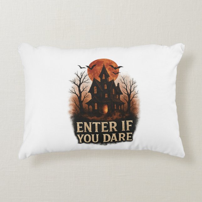 spooky Halloween Vibes – Cute & Creepy Design Accent Pillow (Front)