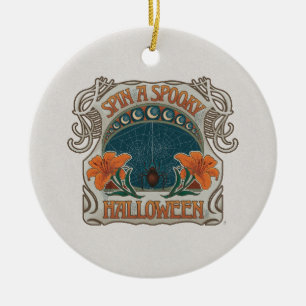 Spooky Halloween Victorian Gothic Style Ceramic Ornament