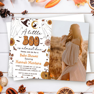Spooky Halloween Vintage Baby Shower Party Photo Invitation