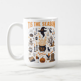 Spooky Halloween Vintage Design – Ghost, Pumpkin Coffee Mug